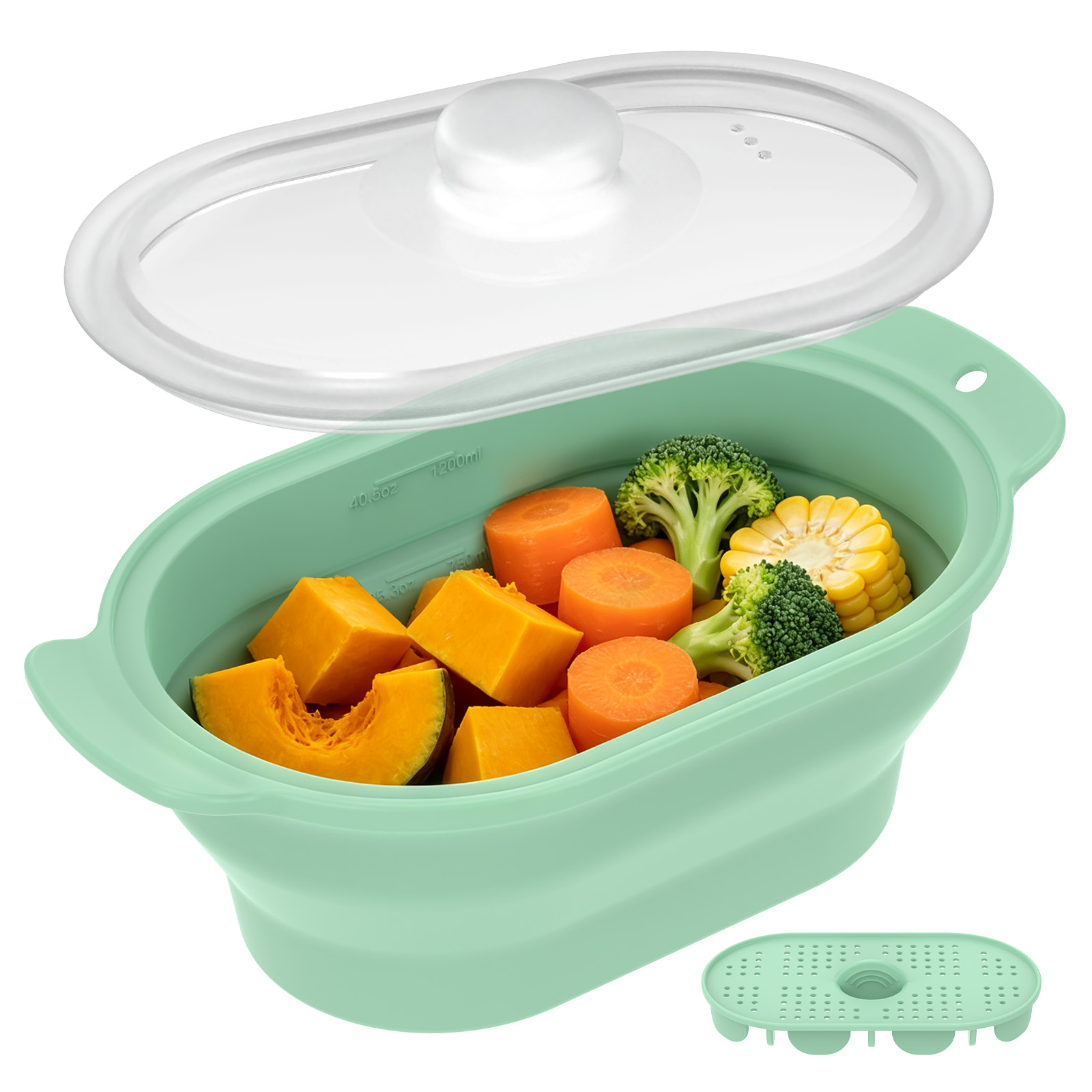 Meal Prep Frozen Vegetables - Pengukus Sayuran Silikon untuk Microwave dengan