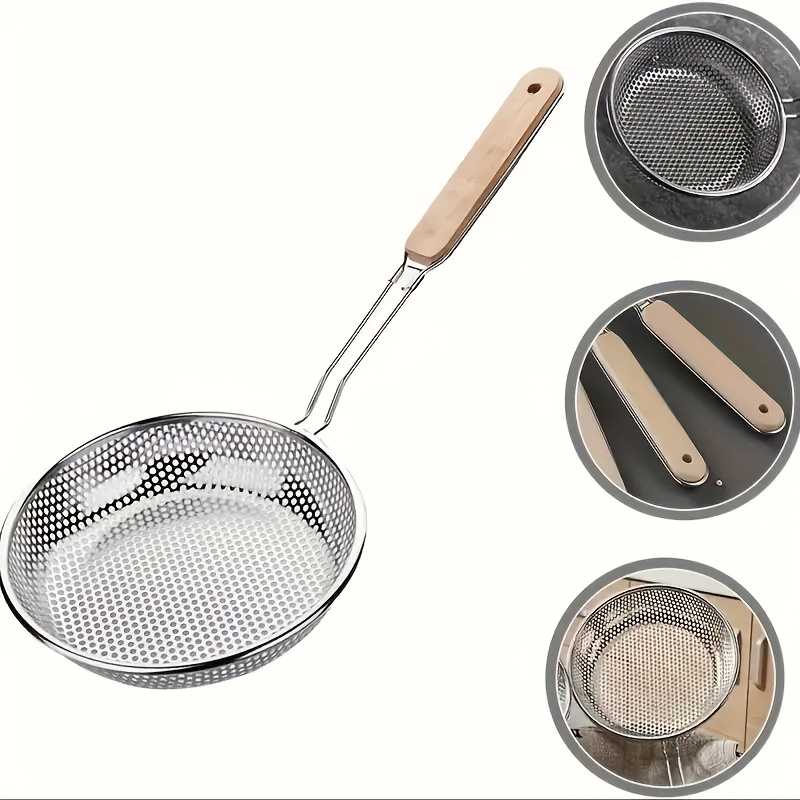 Meal Prep Noodles - Saringan Stainless Steel dengan Gagang Kayu