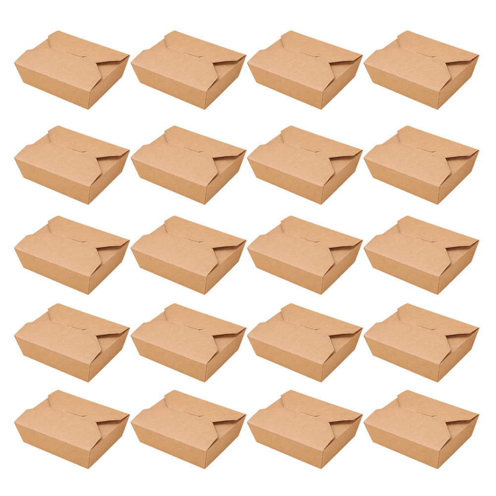 Meal Prep Cold Lunches - 20Pcs Kotak Makan Siang Kertas Kraft,