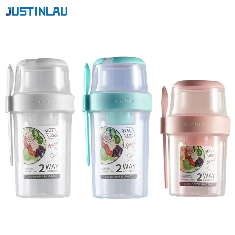 Meal Prep Glass Containers - JUSTINLAU Cangkir Salad Pengurang Berat Badan