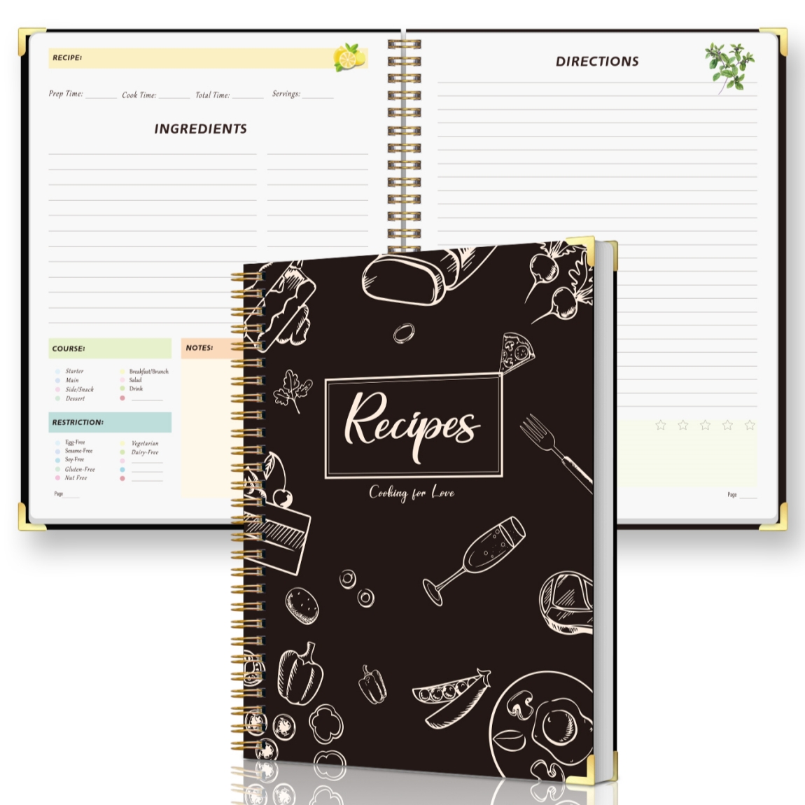 Meal Prep Book - Buku Catatan Resep dengan Spiral Binding,