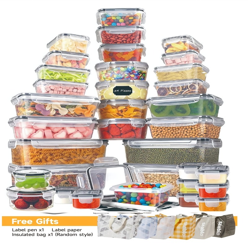 Meal Prep Glass Containers - 48PCS Set Wadah Penyimpanan Makanan Bebas