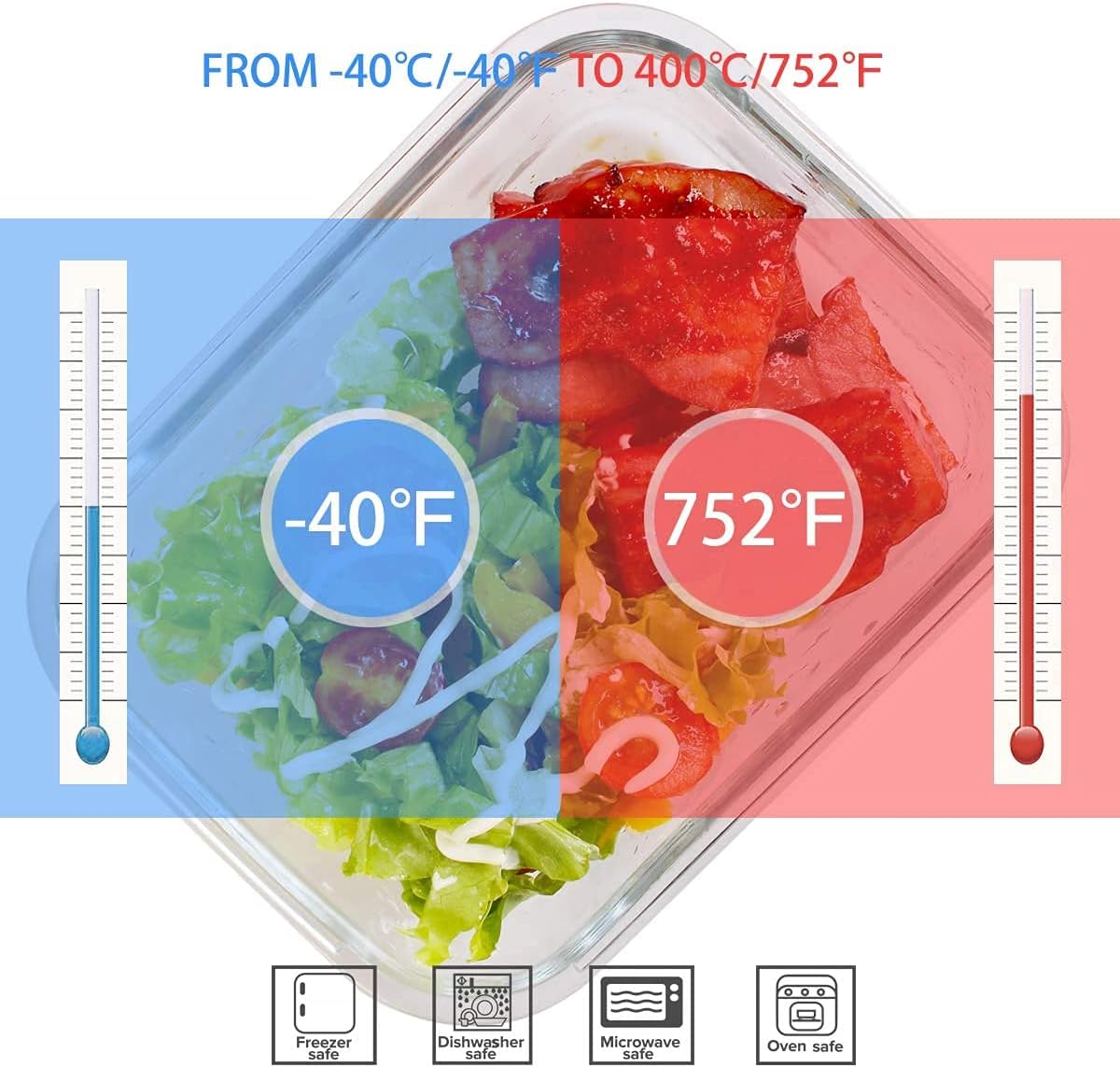 18 Set Wadah Kaca untuk Menyim - Meal Prep Glass Containers ulasan dan harga