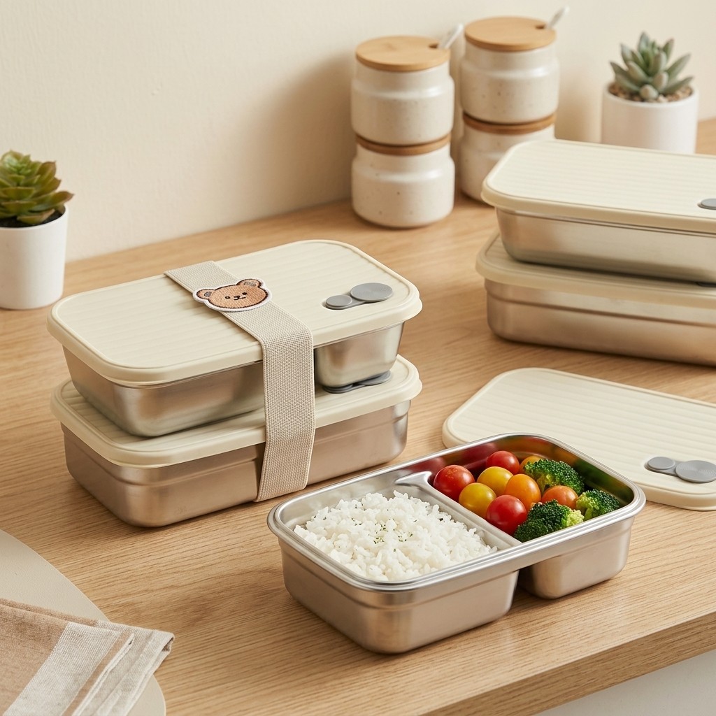 Kotak Bento Stainless Steel, K - Meal Prep Lunch ulasan dan harga
