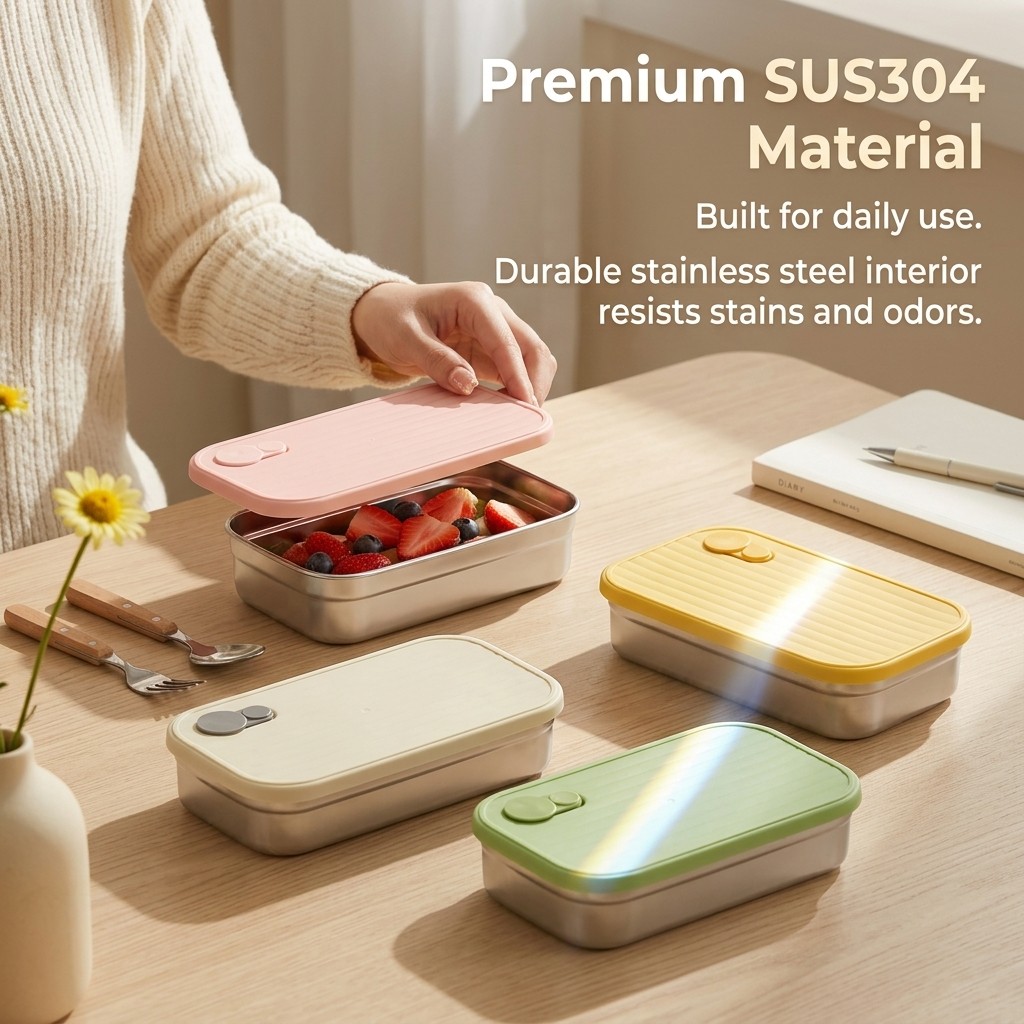 Kotak Bento Stainless Steel, K - Meal Prep Lunch ulasan dan harga
