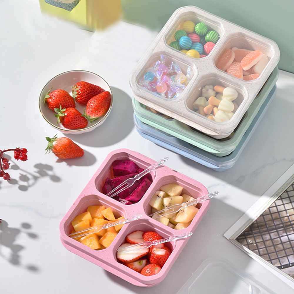 1 Buah Wadah Makanan 4 Kompart - Meal Prep Day ulasan dan harga