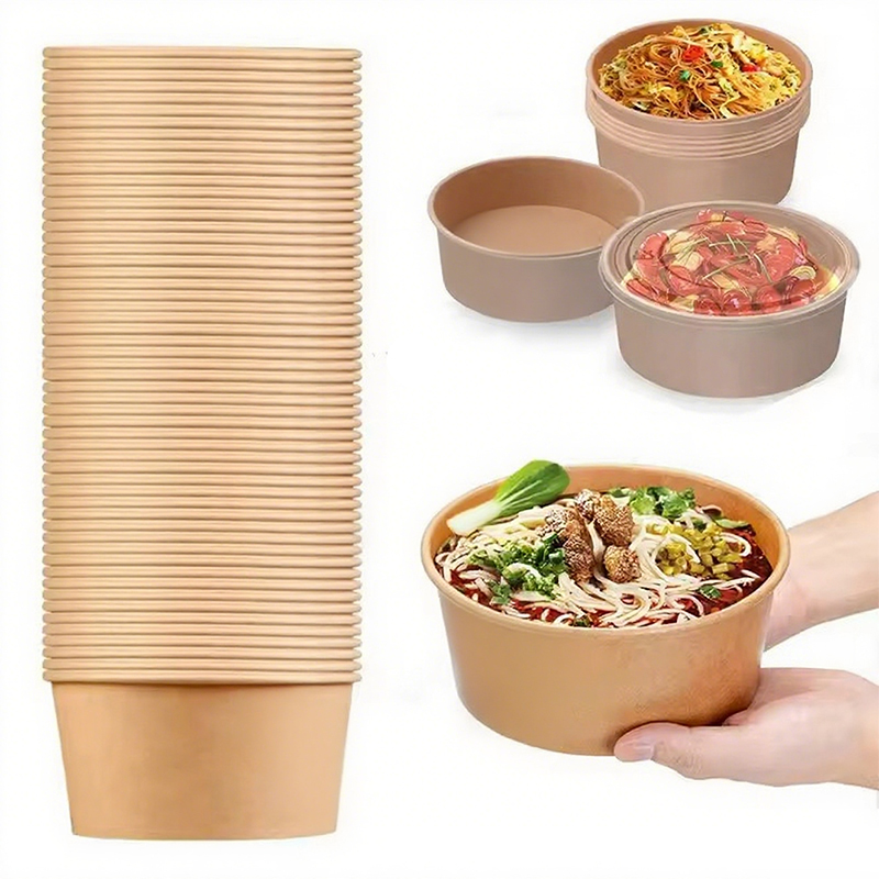 Mangkuk Bulat Kertas Kraft Sek - Meal Prep Noodles ulasan dan harga