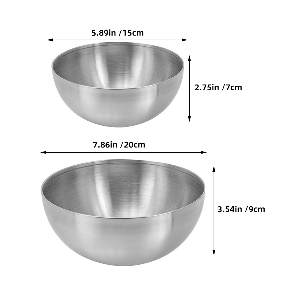 2 buah mangkuk salad stainless - Meal Prep Noodles ulasan dan harga