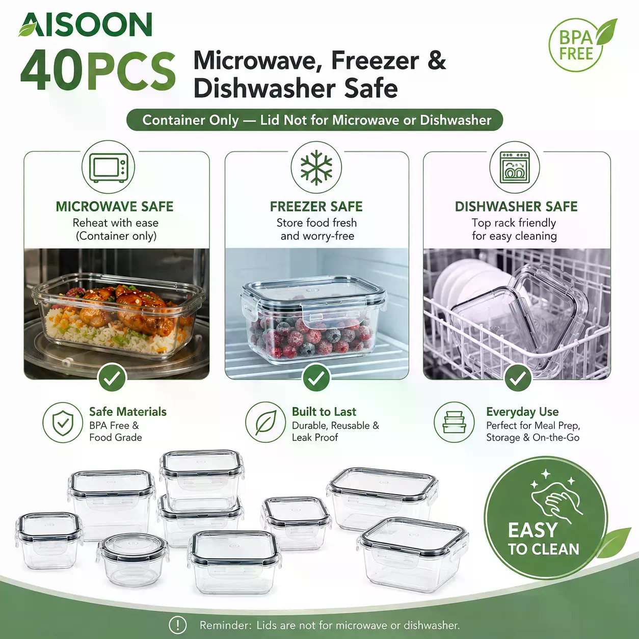 40 PCS Set Wadah Penyimpanan M - Meal Prep Day ulasan dan harga