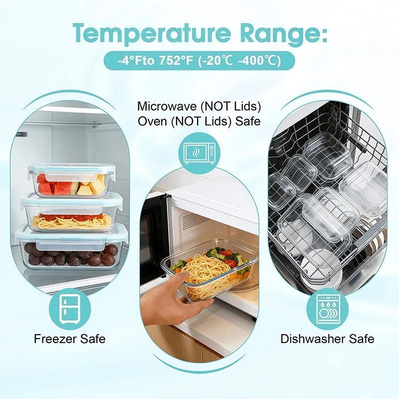 Kotak Makan Siang Kaca Borosil - Meal Prep Boxen Glas ulasan dan harga