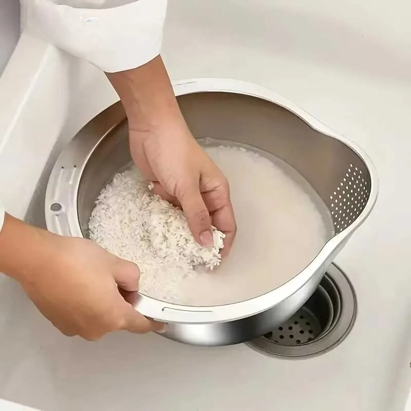 Saringan Cuci Beras Stainless  - Meal Prep Noodles ulasan dan harga