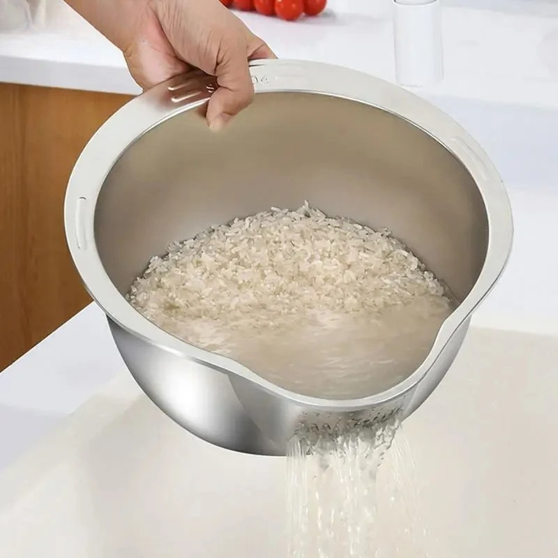Saringan Cuci Beras Stainless  - Meal Prep Noodles ulasan dan harga