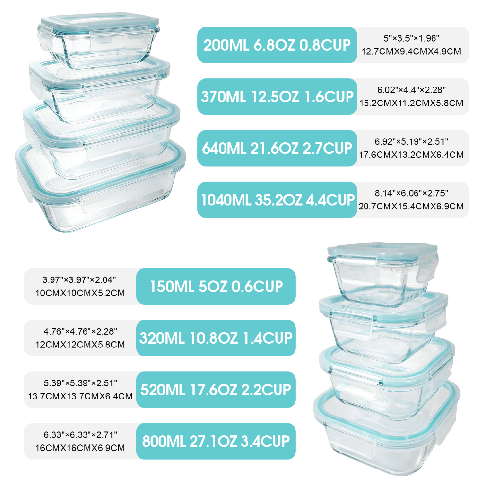 24 Pcs Set Wadah Penyimpanan M - Meal Prep Boxen Glas ulasan dan harga