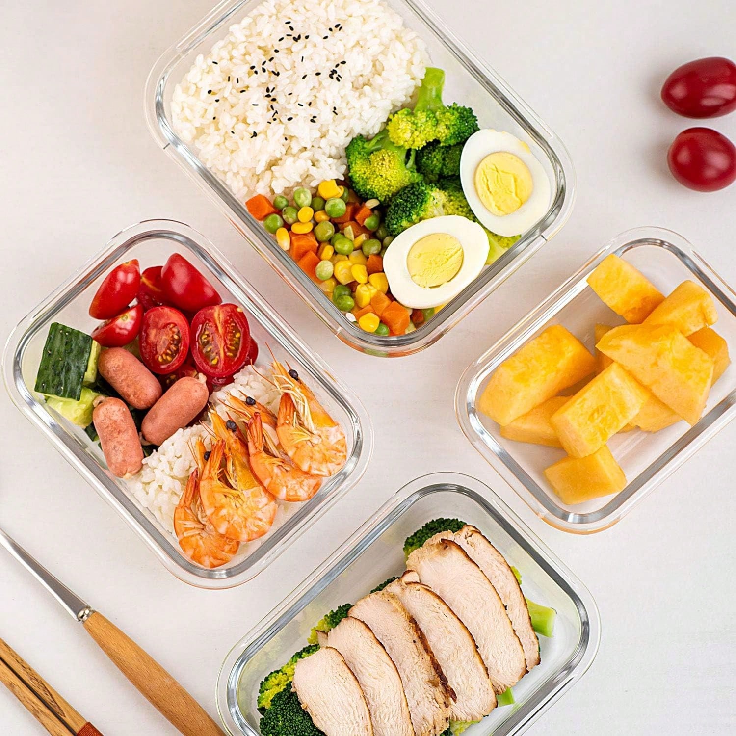 10 Paket Wadah Makanan Kaca Mo - Meal Prep Glass Containers ulasan dan harga